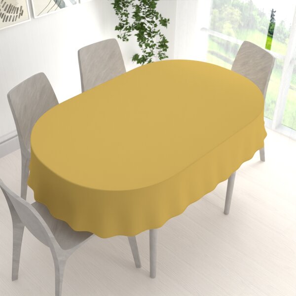 Biante Dekoračný oválny obrus Rongo RG-098 Horčicový 50x100 cm