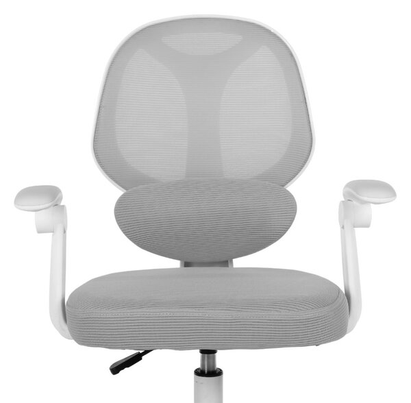 Detská otočná stolička Neoseat JUNI 009 s podnožou — látka, sivá