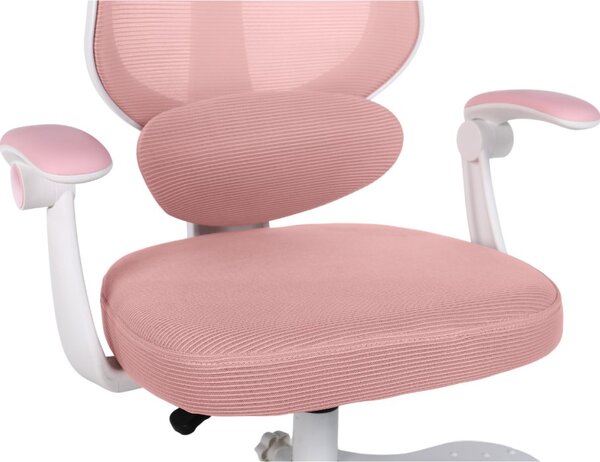 Detská otočná stolička Neoseat JUNI 009 s podnožou — látka, ružová