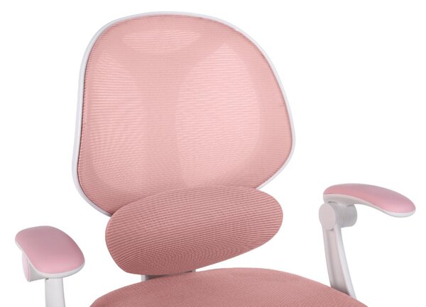 Detská otočná stolička Neoseat JUNI 009 s podnožou — látka, ružová