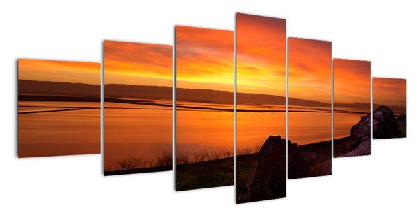Západ slnka na mori - obraz (Obraz 210x100cm)