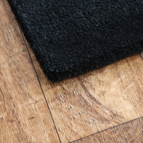 Asra , Ručne všívaný kusový koberec wool čierna, 60x110, čierna, obývacia izba