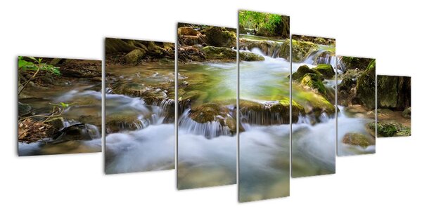 Rieka v lese - obraz (Obraz 210x100cm)