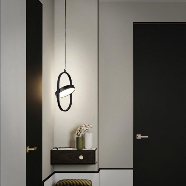 Toolight Toolight, LED závesné svietidlo 18W, 4000K, APP1554-CP, čierna, OSW-05662