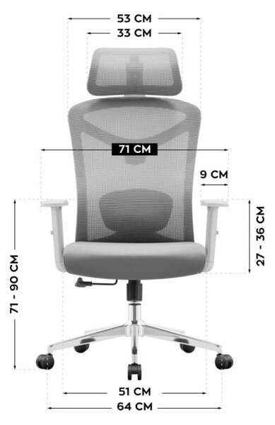 Kancelárska stolička Manager 2.6 Grey