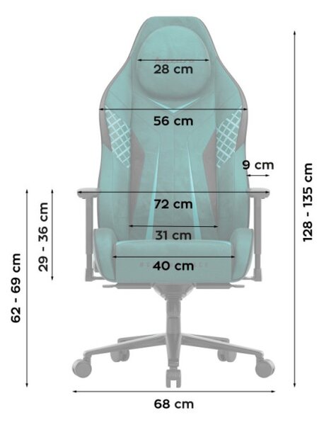 Zamatová herná stolička Force 8.3 Green