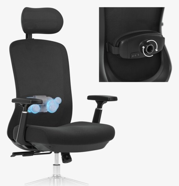 Masážna kancelárska stolička Leadpro 6.0 Black