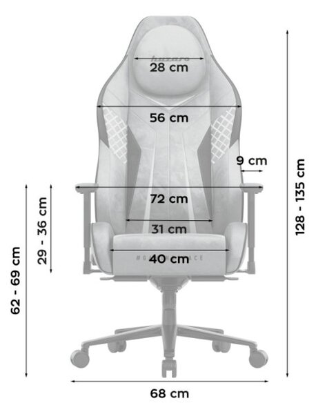 Zamatová herná stolička Force 8.3 Grey