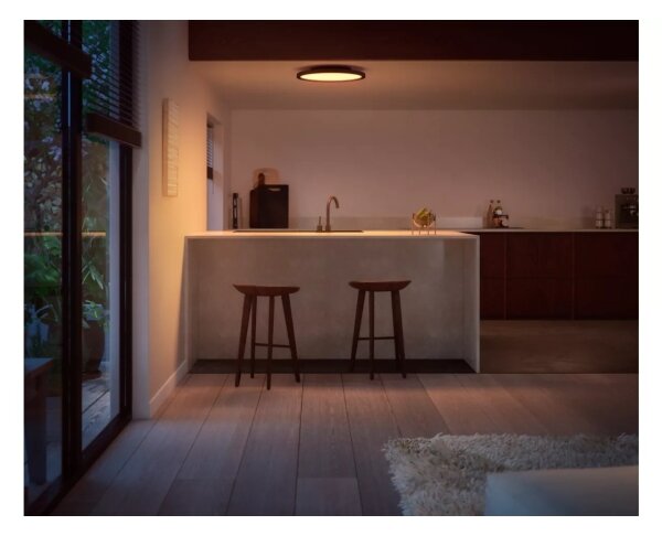 Philips - LED stmievateľné stropné svietidlo Hue AURELLE LED/21W/230V priemer 39,5 cm čierne