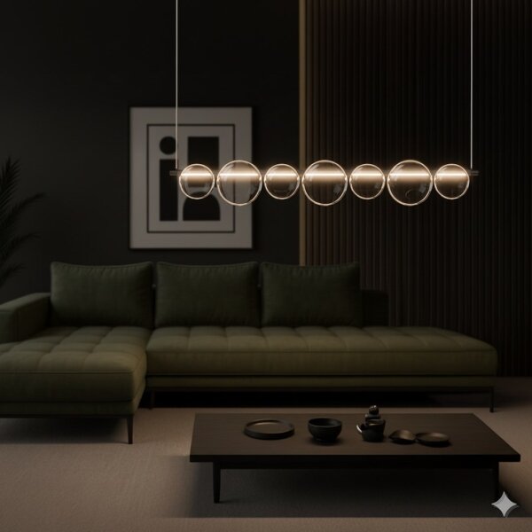 LED luster na lanku ATOLA LED/19W/230V čierna/číra