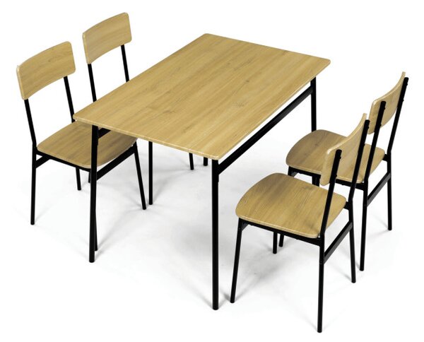 Jedálenský stôl so štyrmi stoličkami AUT-O2155 OAK