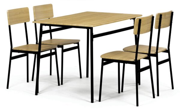 Jedálenský stôl so štyrmi stoličkami AUT-O2155 OAK