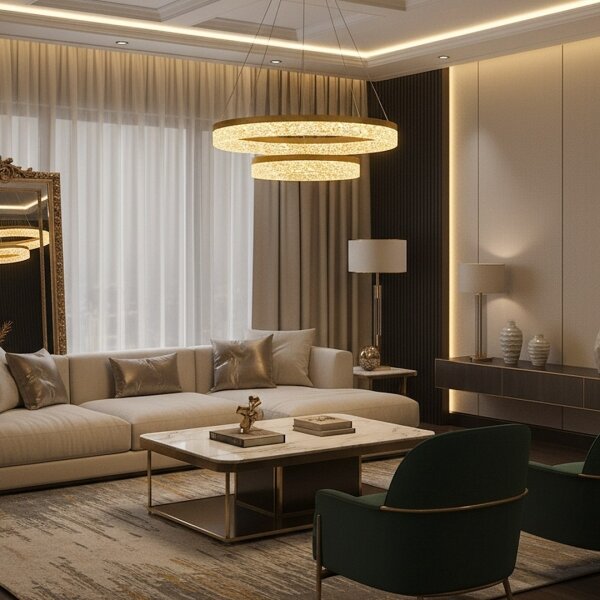 LED luster na lanku GALA LED/54W/230V pr. 60 cm zlatý