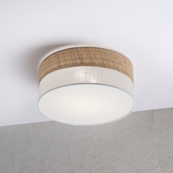 Stropné svietidlo SIRJA DOUBLE BOHO 2xE14/15W/230V priemer 35 cm béžová/biela