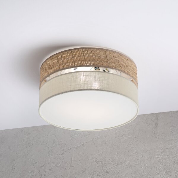 Stropné svietidlo SIRJA DOUBLE BOHO 2xE14/15W/230V priemer 35 cm béžová/krémová