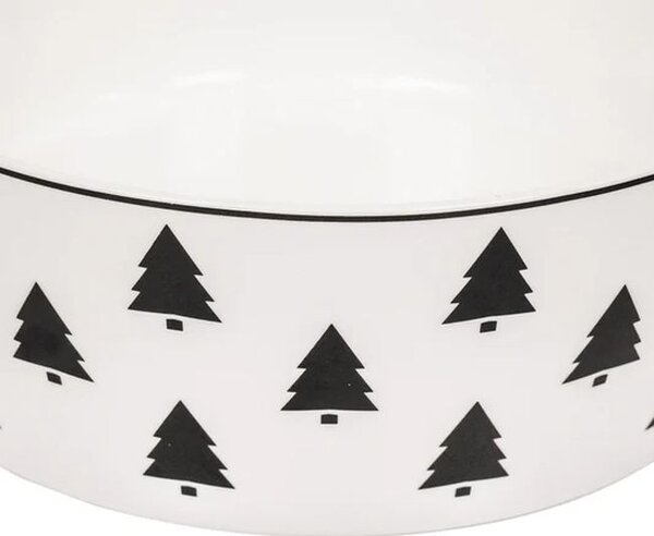 Krémová porcelánová slátová miska so stromčekmi X-Mas Tree - Ø 17,5*6,5 cm - Housevitamin