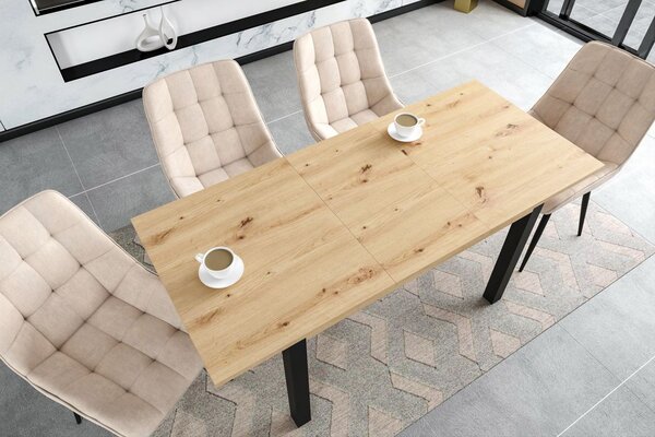 Dekorstudio Rozkladací jedálenský stôl z duba artisan s čiernou základňou 120-160 cm
