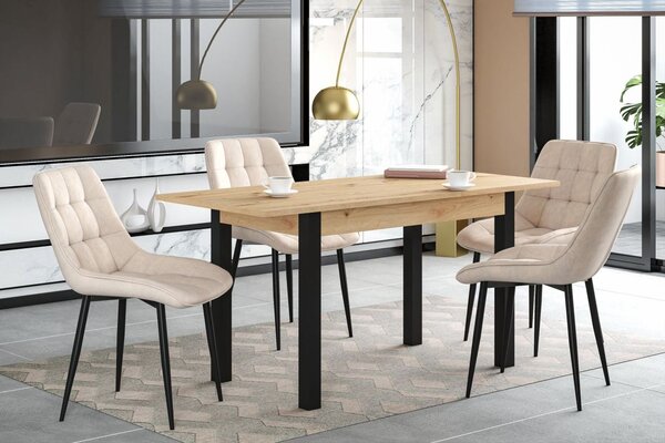 Dekorstudio Rozkladací jedálenský stôl z duba artisan s čiernou základňou 120-160 cm