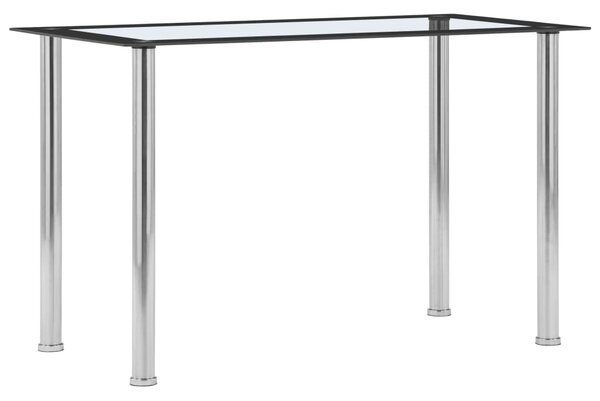 Jedálenský stôl, čierny a priehľadný 120x60x75 cm, tvrdené sklo