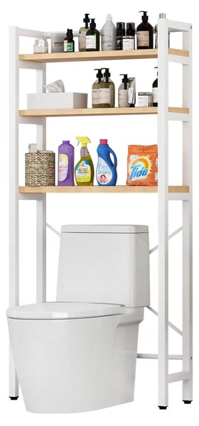 KONDELA Regál nad WC, dub natural/biela, BALRAM
