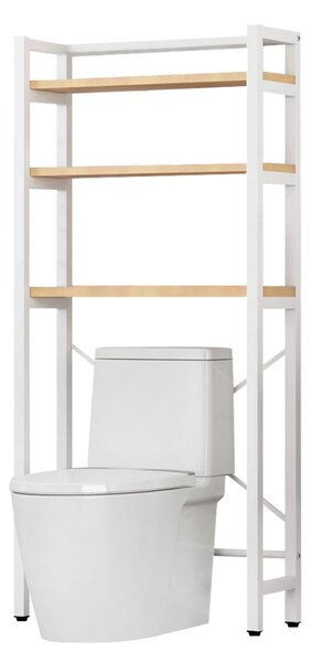 KONDELA Regál nad WC, dub natural/biela, BALRAM