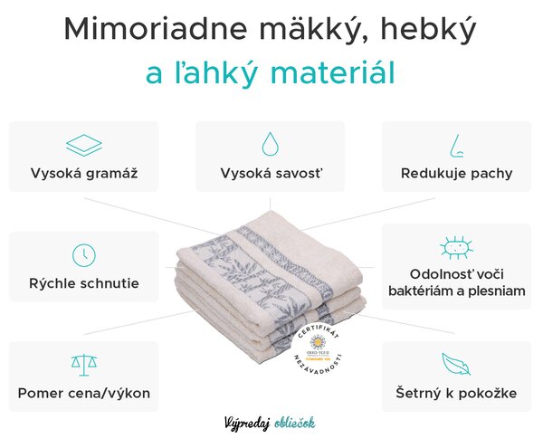 Bambusový uterák BAMBOO 50x90 cm fialový, 70% bambusové vlákno | 30% bavlna