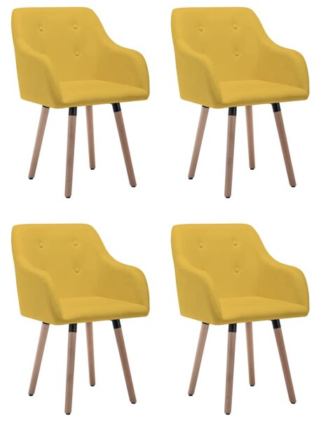 Jedálenské stoličky 4 ks, horčicovo žlté, látka