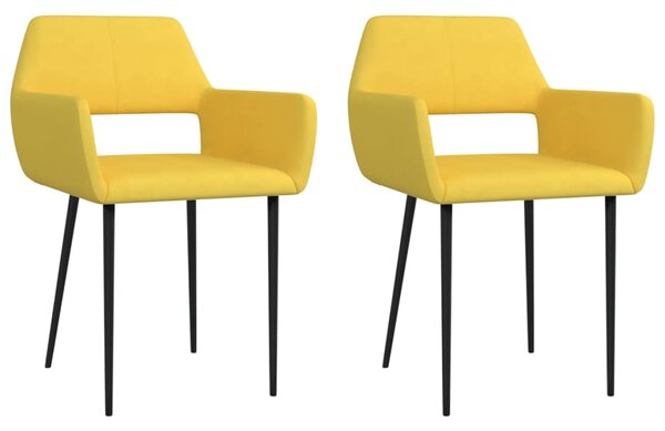 Jedálenské stoličky 2 ks, žlté, látka