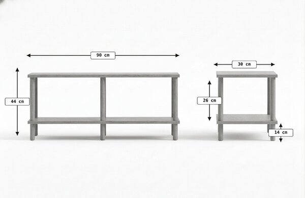 TV stolík SOLE 90 cm, biela