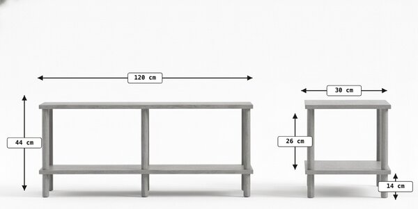 TV stolík SOLE 120 cm, antracit