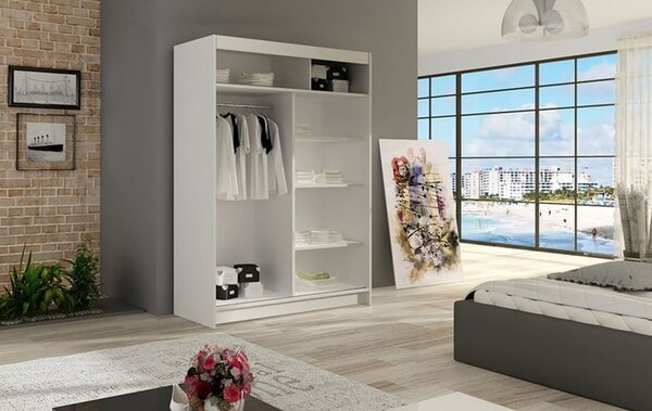 Veľká šatníková skriňa MIAMI VI - Biela