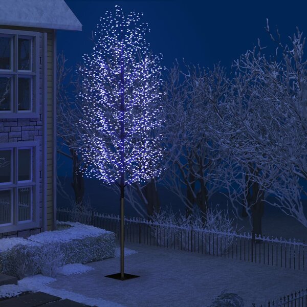 Vianočný stromček 2000 LED modré biele svetlo kvety čerešne 500 cm