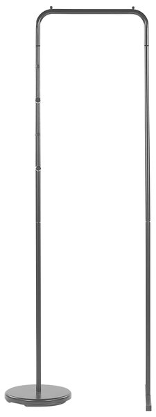 Vešiak na oblečenie čierny kovový 175 x 50 cm voľne stojaci vešiak s háčikmi na zavesenie