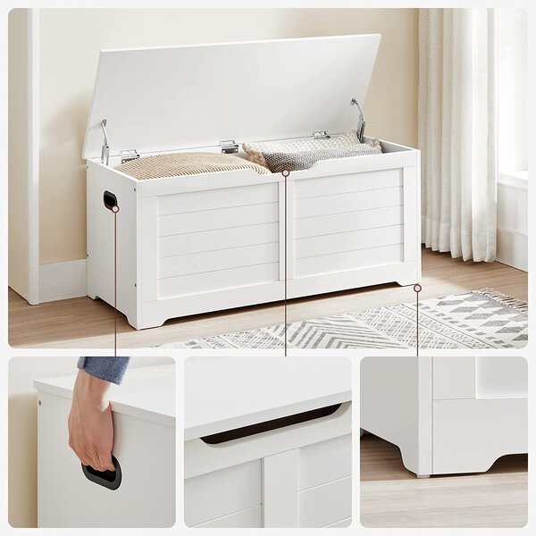 Lavica s úložným priestorom, truhlica, matná biela