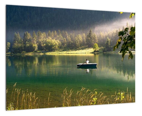 Obraz loďky na jazere (Obraz 60x40cm)