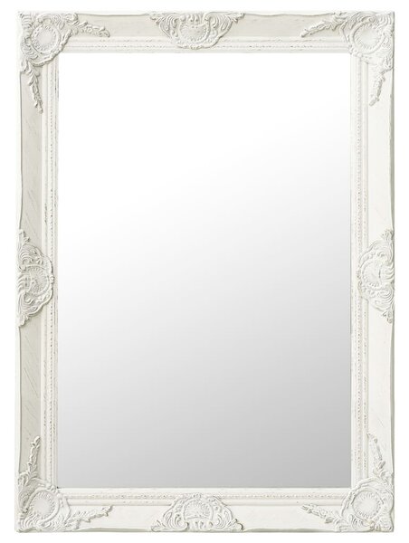 Nástenné zrkadlo v barokovom štýle 60x80 cm biele