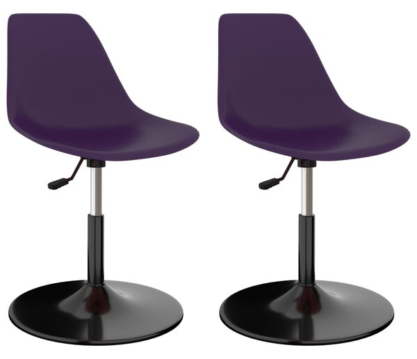 Otočné jedálenské stoličky 2 ks, fialové, PP