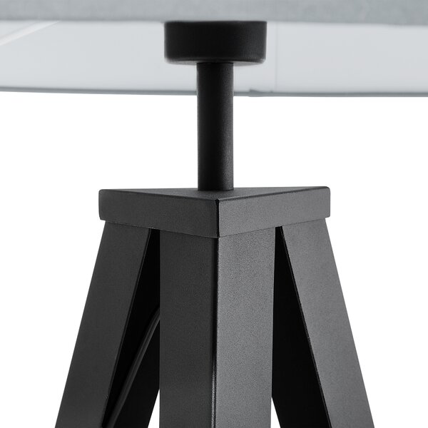 Stojaca lampa sivá čierna statívový kovový podstavec trojnožka 156 cm látkové tienidlo moderný industriálny štýl obývačka spálňa