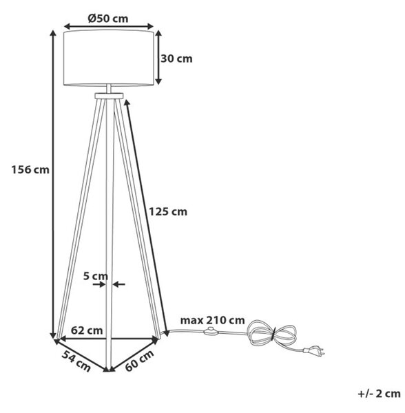 Stojaca lampa sivá čierna statívový kovový podstavec trojnožka 156 cm látkové tienidlo moderný industriálny štýl obývačka spálňa