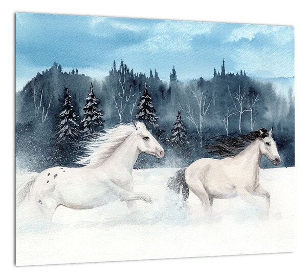 Obraz bežiacich koní (Obraz 30x30cm)