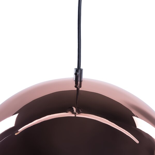 Závesná lampa medená čierna oceľ geometrický okrúhly tvar tienidlo na 1 žiarovku moderný štýl obývačka jedáleň