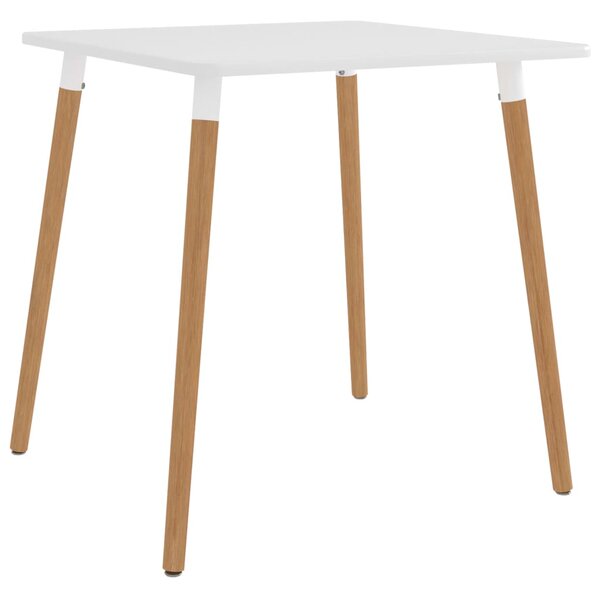 Jedálenský stôl, biely 80x80x75 cm, kov
