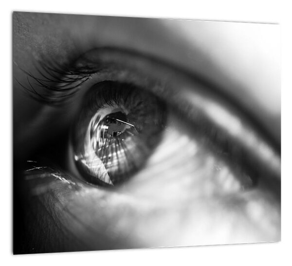 Čiernobiely obraz - detail oka (Obraz 30x30cm)
