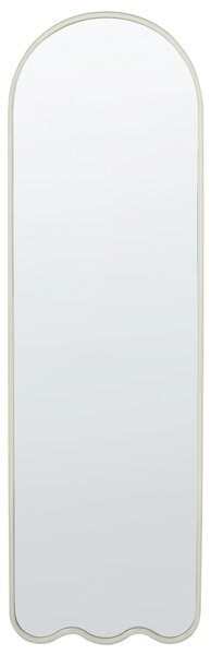 Nástenné zrkadlo biele železo sklo 45 x 145 cm nepravidelný tvar závesné moderný minimalistický štýl obývačka spálňa predsieň