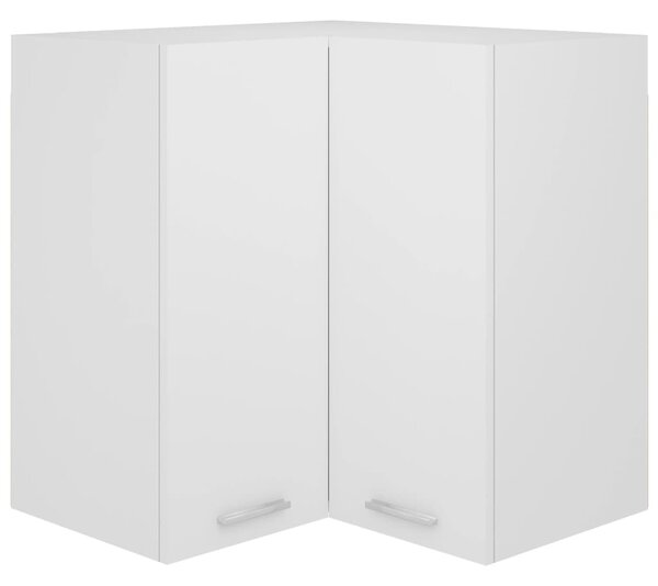 Rohová závesná skrinka, biela 57x57x60 cm, drevotrieska
