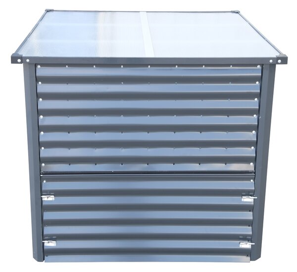 Furnigo Kovový kompostér 99x99x86 cm - strieborný