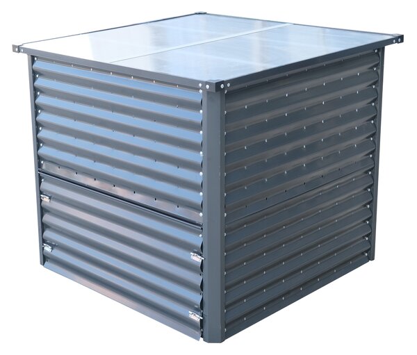 Furnigo Kovový kompostér 99x99x86 cm - strieborný