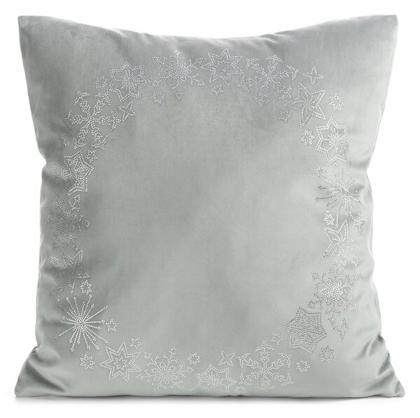 VIANOČNÁ DEKORAČNÁ OBLIEČKA NA VANKÚŠ ICY 45X45 CM STRIEBORNÁ