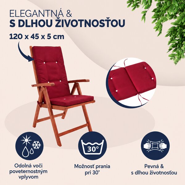 6 x poduška Velus 120x45x5 cm - červená