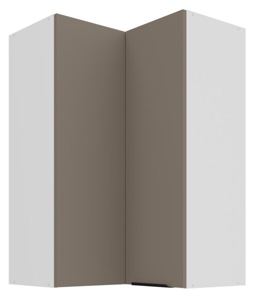 Vysoká rohová skrinka LUNARA 2 - 60x60 cm, tmavo béžová / biela